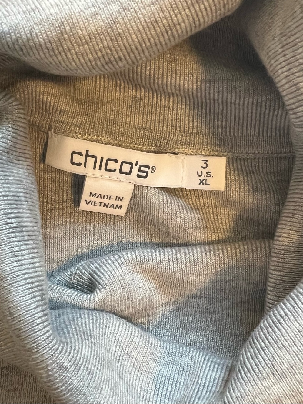 Chico's Black & Gray Colorblock Eco Turtleneck Knit Modern Lagenlook Artsy - Picture 3 of 8